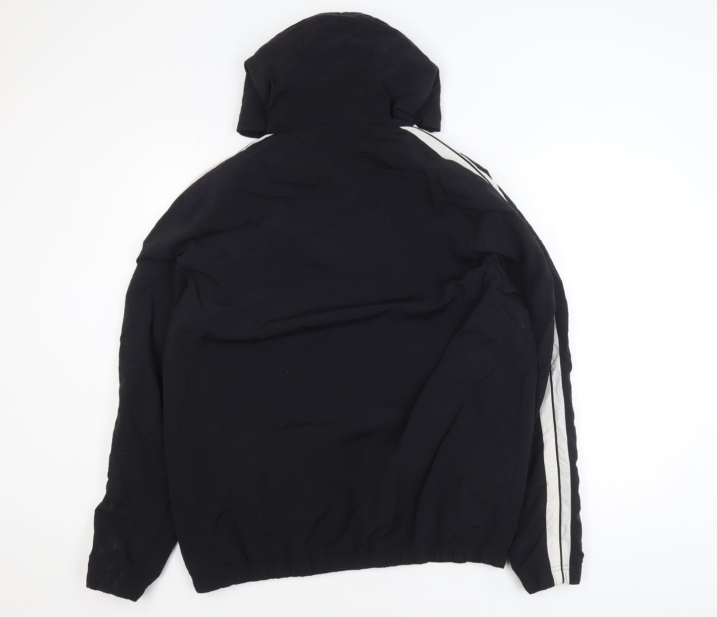 Ellesse Women's Black Hooded Anorak Jacket UK 14 Logo Sportswear