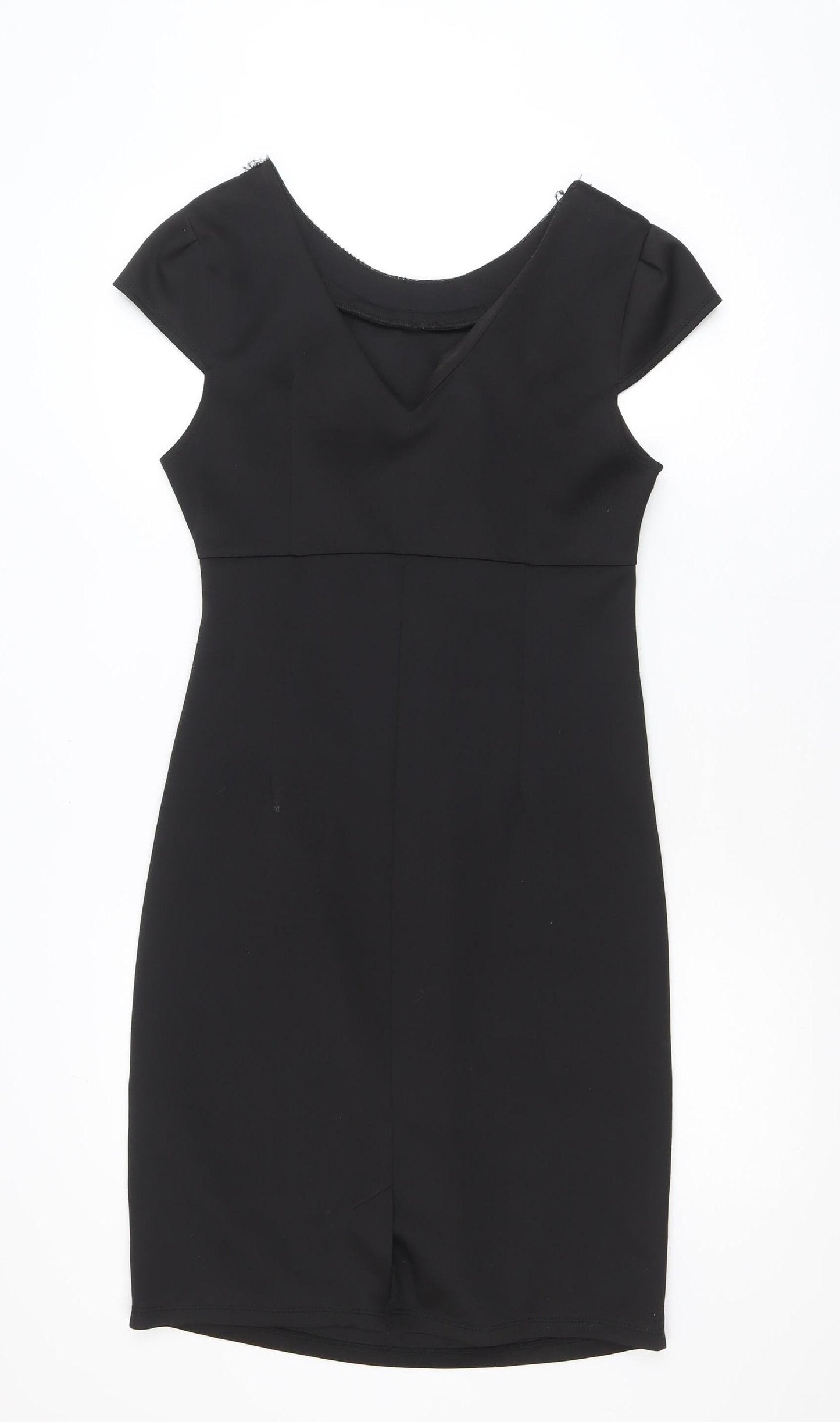 Dunnes Womens Black Size 14 Sheath Beaded Neck Party Dress