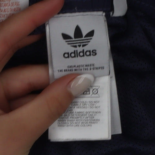 Adidas Boys Blue Athletic Shorts 11-12 Years Regular Fit Elastic Waist