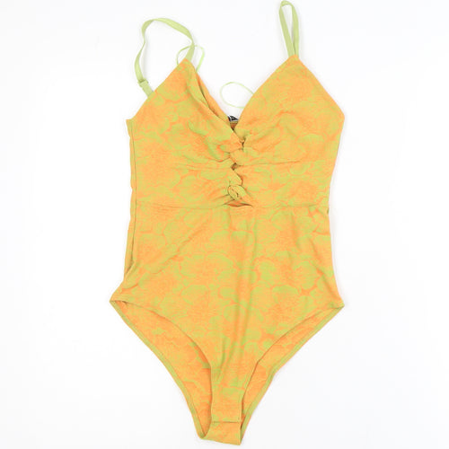 Zara Womens Orange Floral Camisole Bodysuit S