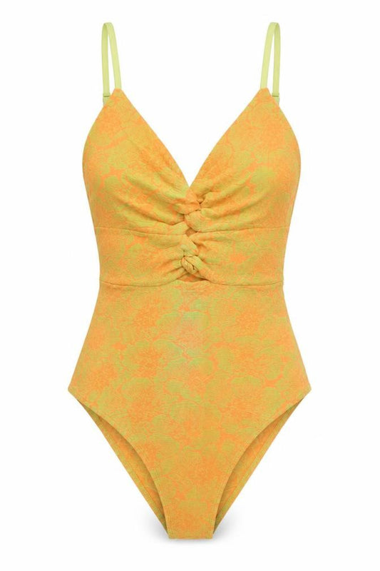 Front view of Zara women’s orange floral camisole bodysuit s