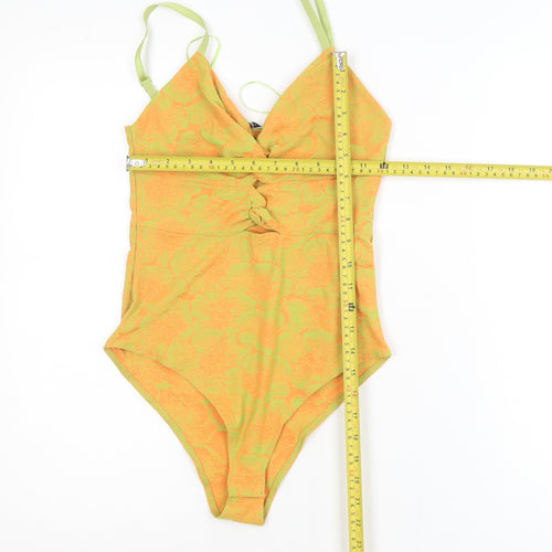 Zara Womens Orange Floral Camisole Bodysuit S