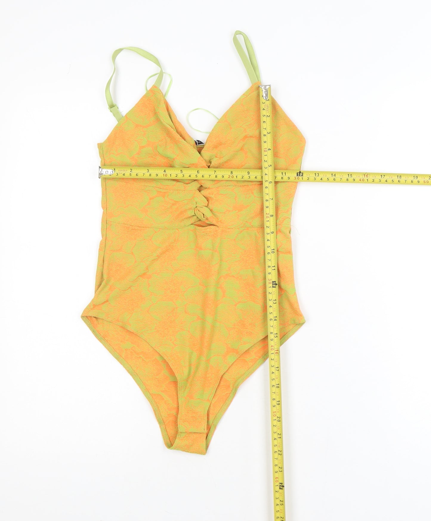 Zara Womens Orange Floral Camisole Bodysuit S