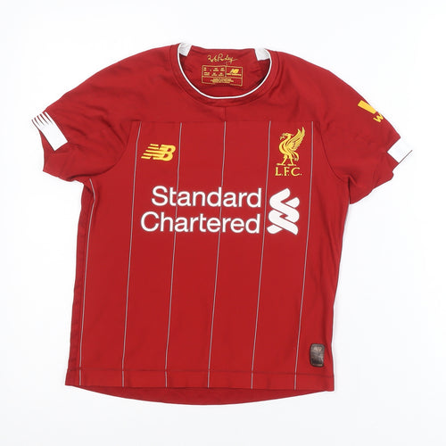 New Balance Boys Red Liverpool FC Short Sleeve Football Shirt Size 122cm