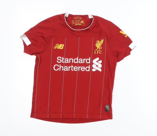 New Balance Boys Red Liverpool FC Short Sleeve Football Shirt Size 122cm