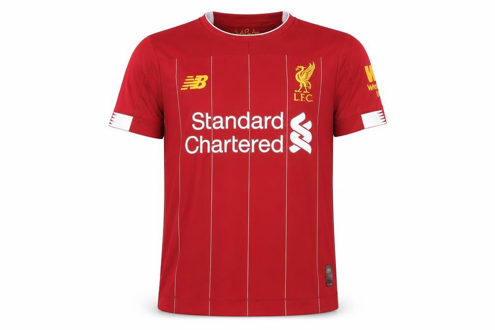 New Balance Boys Red Liverpool FC Short Sleeve Football Shirt Size 122cm