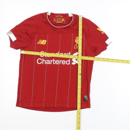 New Balance Boys Red Liverpool FC Short Sleeve Football Shirt Size 122cm