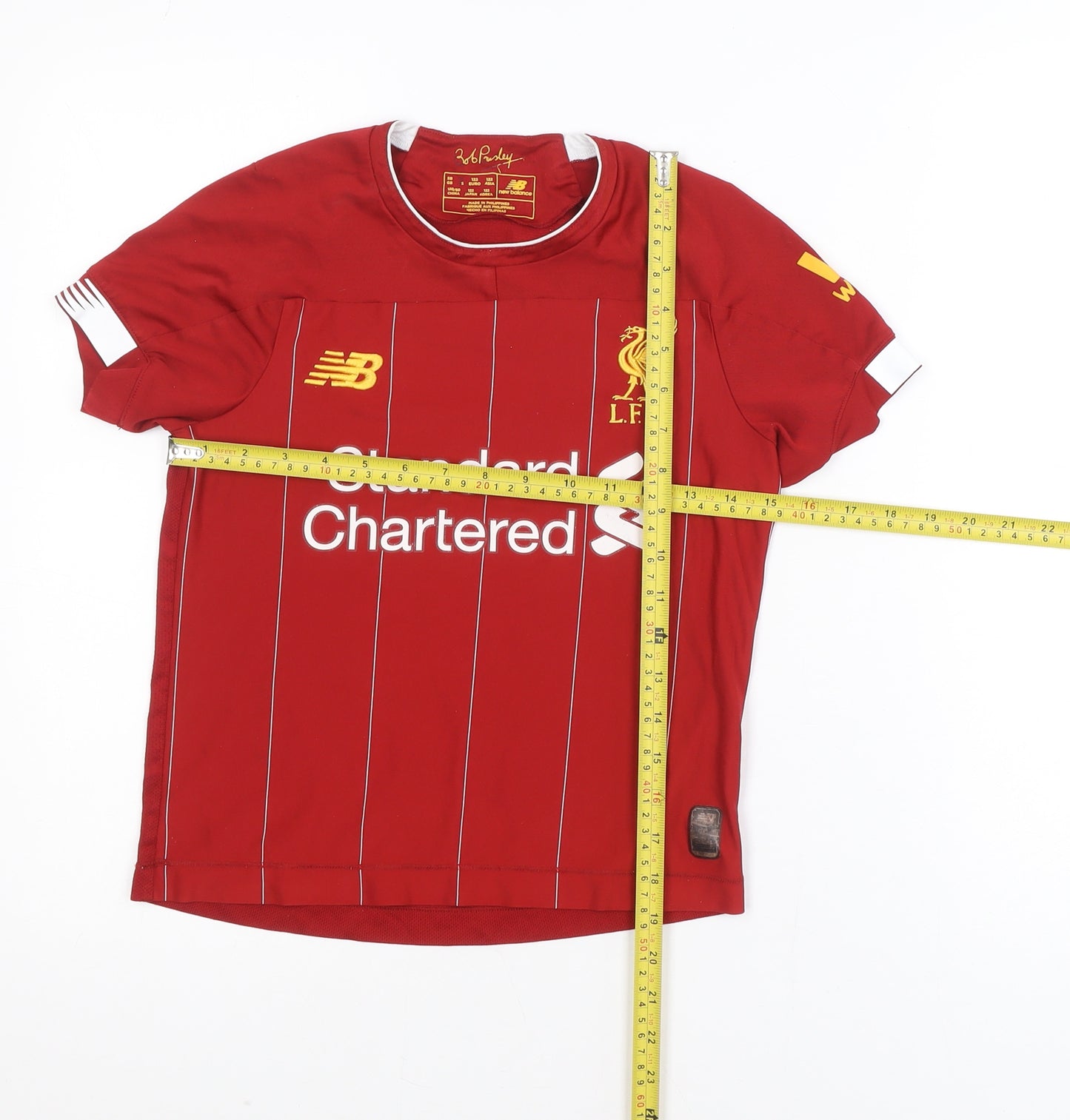 New Balance Boys Red Liverpool FC Short Sleeve Football Shirt Size 122cm