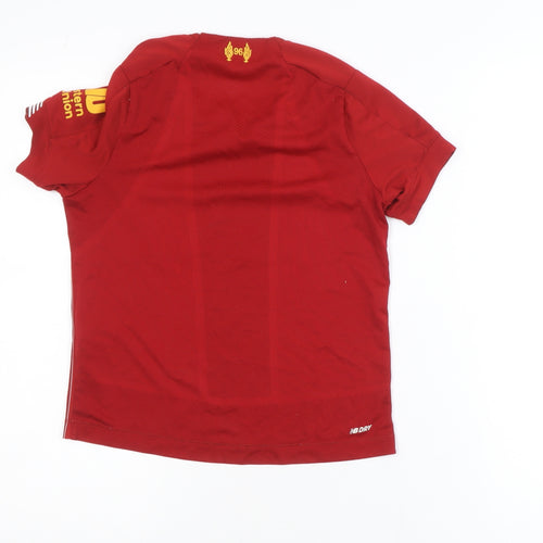 New Balance Boys Red Liverpool FC Short Sleeve Football Shirt Size 122cm