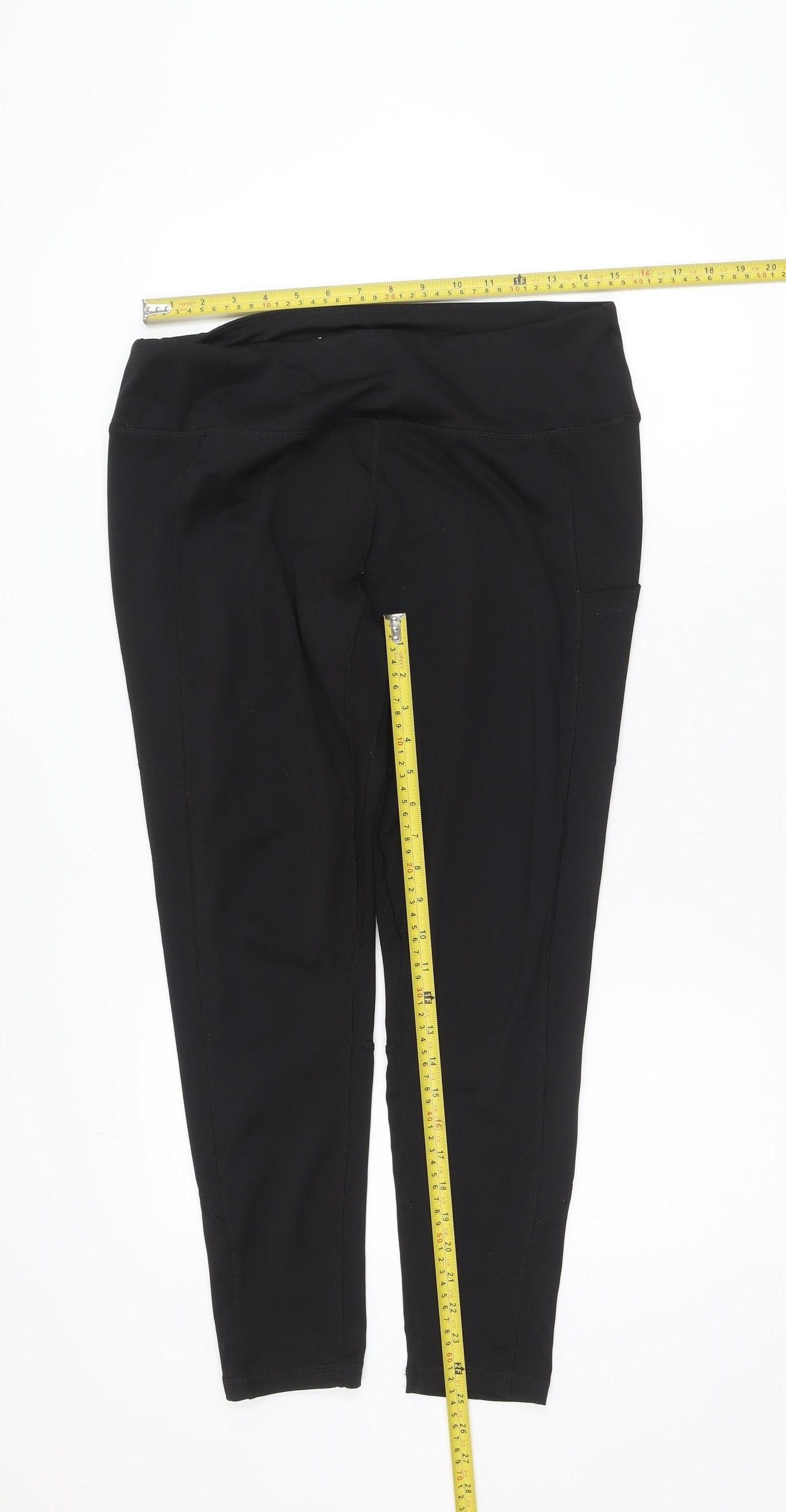 Primark Women’s Black Ankle Workout Leggings Size 12 Stretch Fit