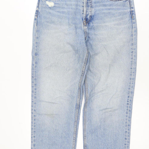 Pull&Bear Women's Blue High Rise Straight Jeans Size 10