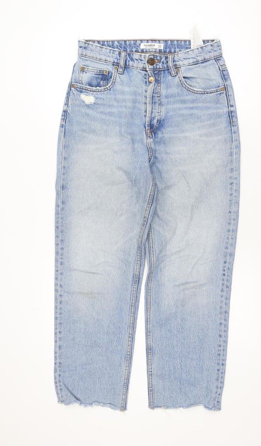 Pull&Bear Women's Blue High Rise Straight Jeans Size 10