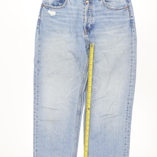 Pull&Bear Women's Blue High Rise Straight Jeans Size 10