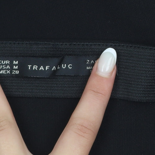 Zara Trafaluc Women's Black Lace Trim Short Pencil Skirt Size 12