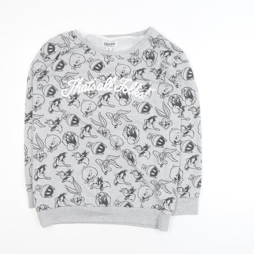 Cropp Mens Grey Cartoon Graphic Pullover Sweatshirt M