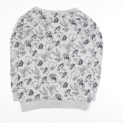 Cropp Mens Grey Cartoon Graphic Pullover Sweatshirt M