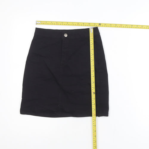 PrettyLittleThing Womens Black Size 6 Straight Denim Mini Skirt