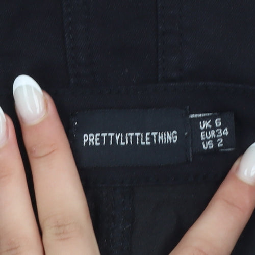 PrettyLittleThing Womens Black Size 6 Straight Denim Mini Skirt