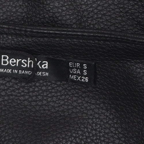 Bershka Women’s Black Faux Leather Short Pencil Skirt Size 8