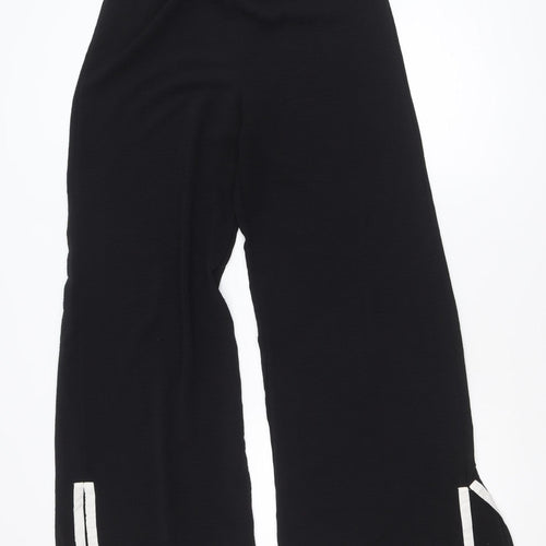 NA-KD Women Black Wide-Leg Trousers Size M Elastic Waist