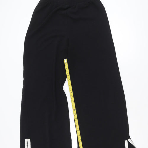 NA-KD Women Black Wide-Leg Trousers Size M Elastic Waist