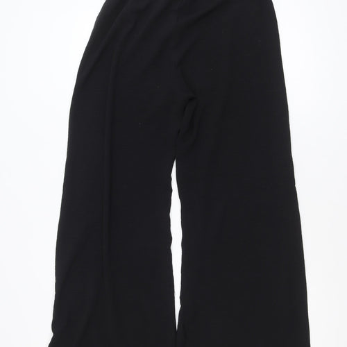 NA-KD Women Black Wide-Leg Trousers Size M Elastic Waist