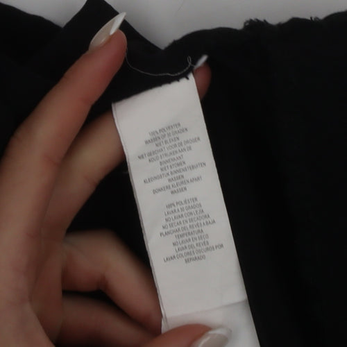NA-KD Women Black Wide-Leg Trousers Size M Elastic Waist