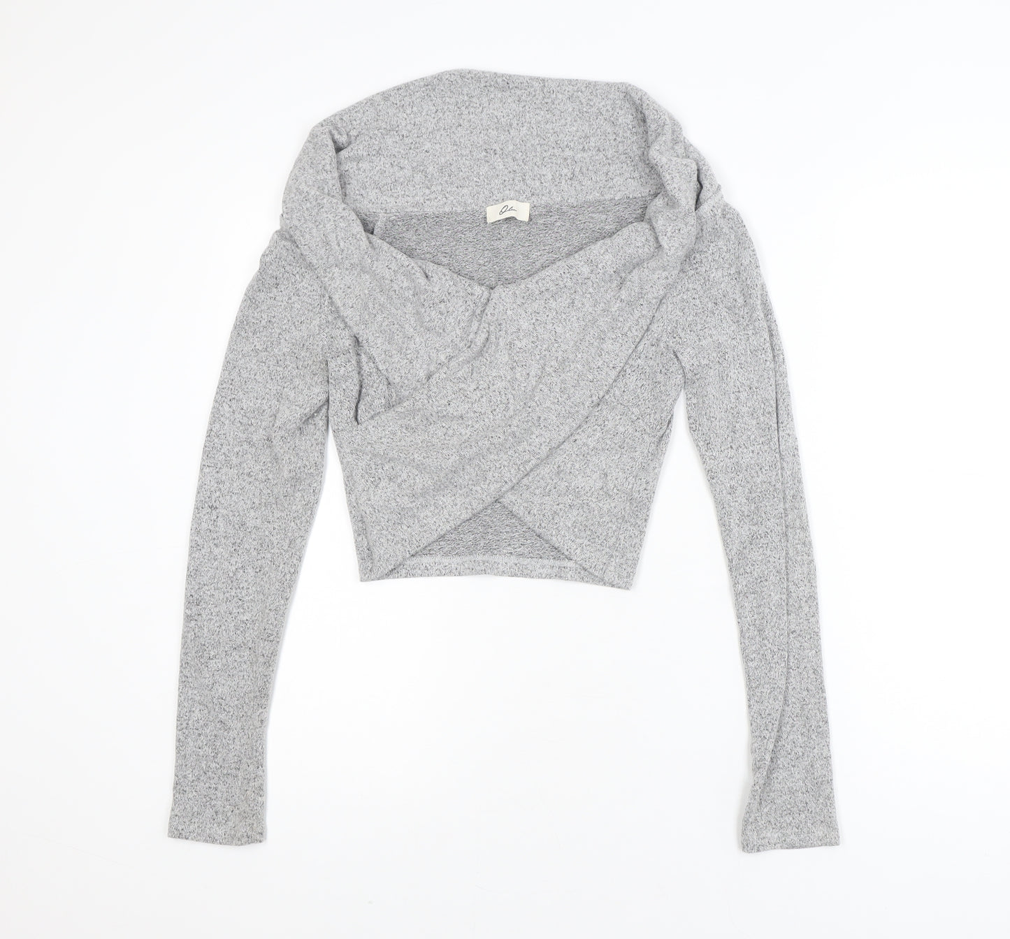 Olian Women’s Grey Wrap Knit Jumper Medium Slim Fit