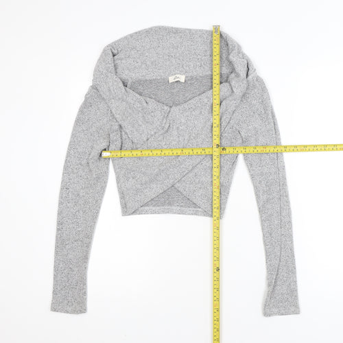 Olian Women’s Grey Wrap Knit Jumper Medium Slim Fit