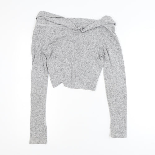 Olian Women’s Grey Wrap Knit Jumper Medium Slim Fit