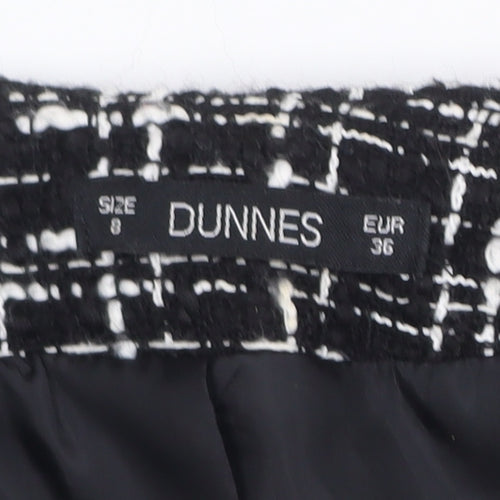 Dunnes Women Black & White Bouclé Cropped Blazer Size 8
