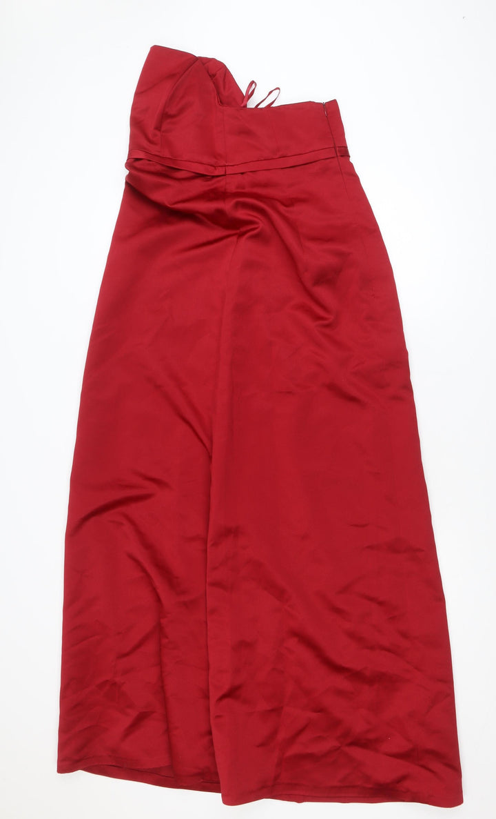 Lucy Rose Women's Red Strapless Fit & Flare Long Dress Size 18