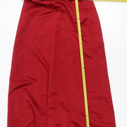 Lucy Rose Women's Red Strapless Fit & Flare Long Dress Size 18
