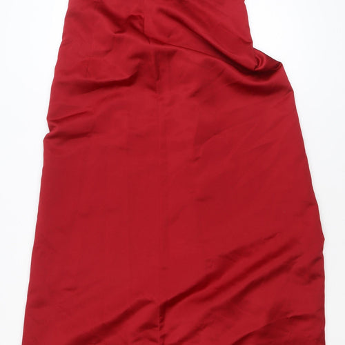 Lucy Rose Women's Red Strapless Fit & Flare Long Dress Size 18