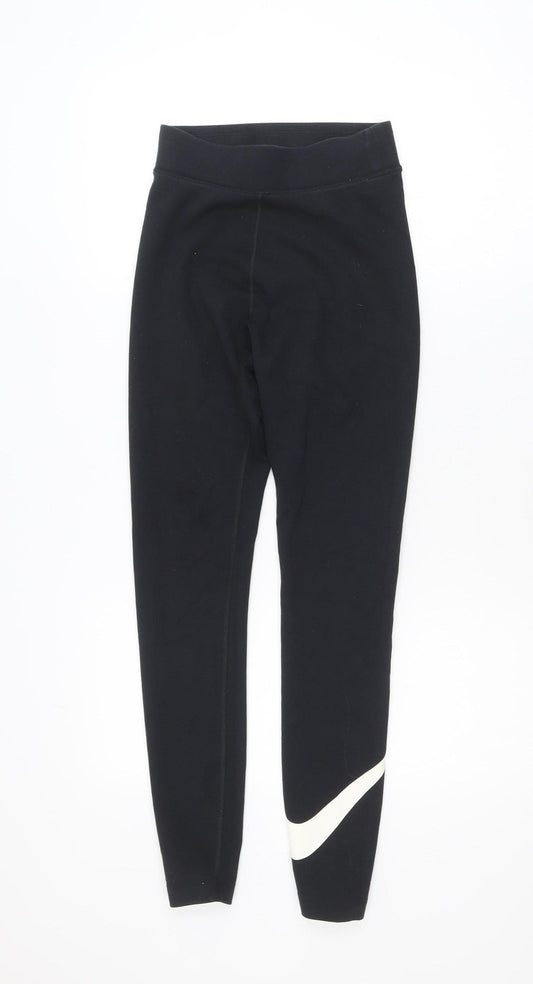 Nike Women's Black XS Ankle Leggings Cotton Blend Stretch Sportswear