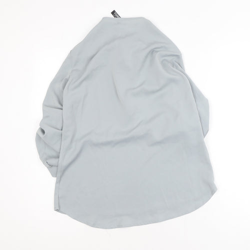Yoins Women’s Grey Zip Neck Chiffon Blouse Size S