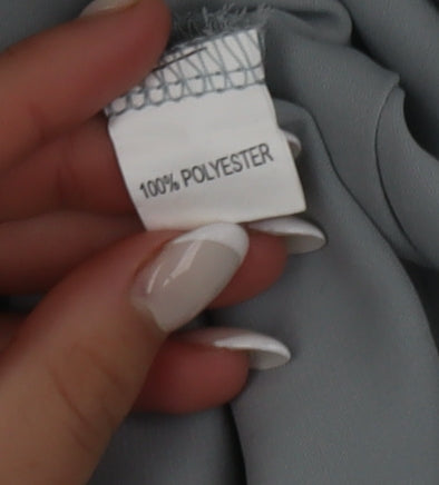 Yoins Women’s Grey Zip Neck Chiffon Blouse Size S
