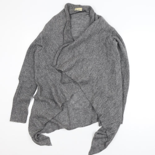 River Island Women’s Grey Wool Blend Cardigan Wrap Jumper M