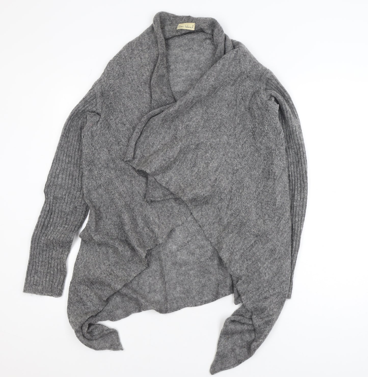River Island Women’s Grey Wool Blend Cardigan Wrap Jumper M