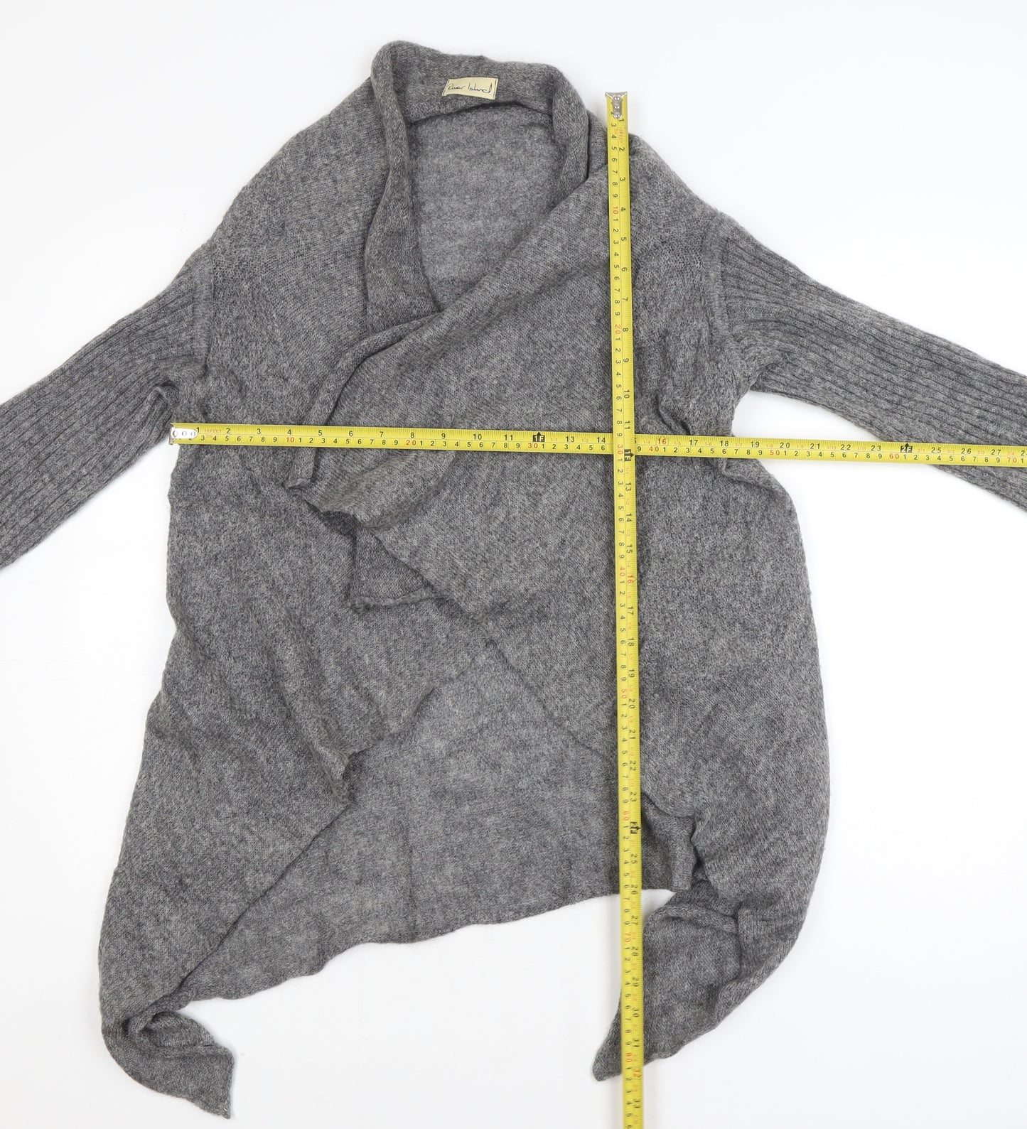 River Island Women’s Grey Wool Blend Cardigan Wrap Jumper M