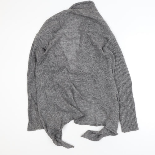 River Island Women’s Grey Wool Blend Cardigan Wrap Jumper M