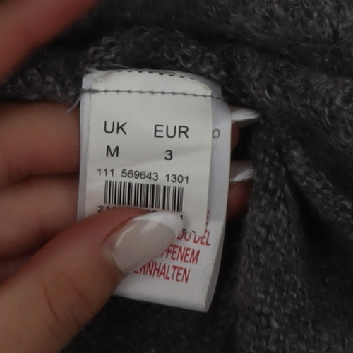 River Island Women’s Grey Wool Blend Cardigan Wrap Jumper M