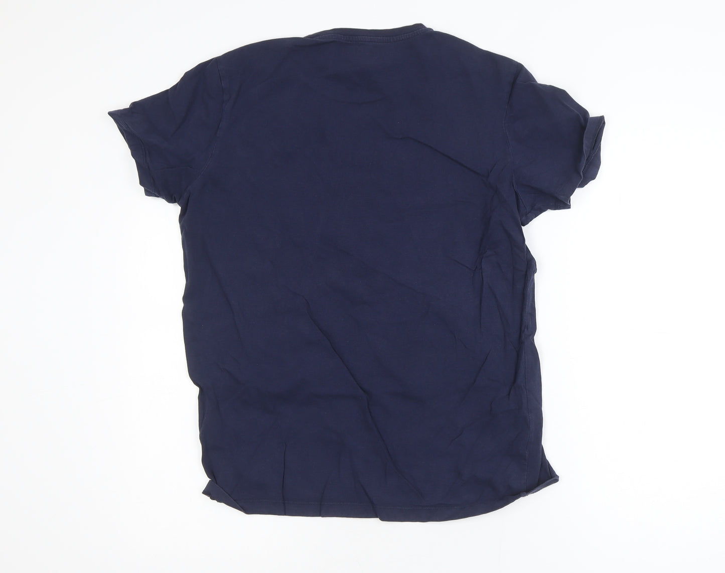 Jack & Jones Mens Blue L Regular Fit Logo Graphic Cotton T-Shirt