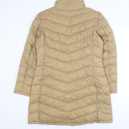Vila Womens Beige Long Puffer Coat Size 12 Lightweight Winter Jacket