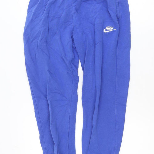 Nike Men Blue Small Jogger Sweatpants Cotton Blend Drawstring