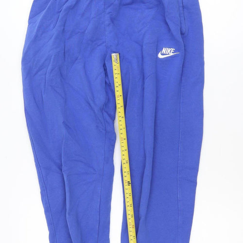 Nike Men Blue Small Jogger Sweatpants Cotton Blend Drawstring