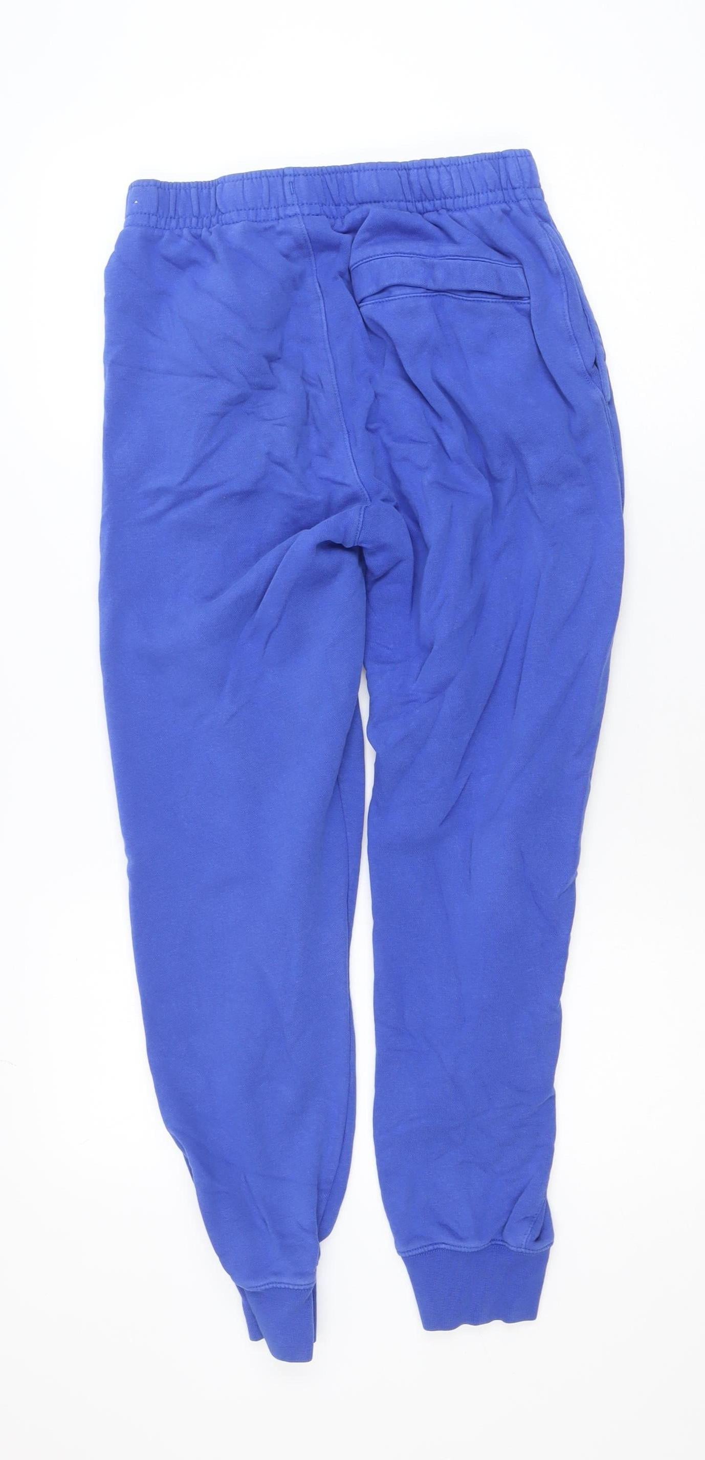 Nike Men Blue Small Jogger Sweatpants Cotton Blend Drawstring