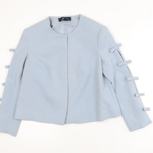 Badoo Women's Blue Size 12 Tailored Bow Detail Blazer Jacket