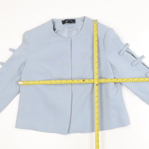 Badoo Women's Blue Size 12 Tailored Bow Detail Blazer Jacket