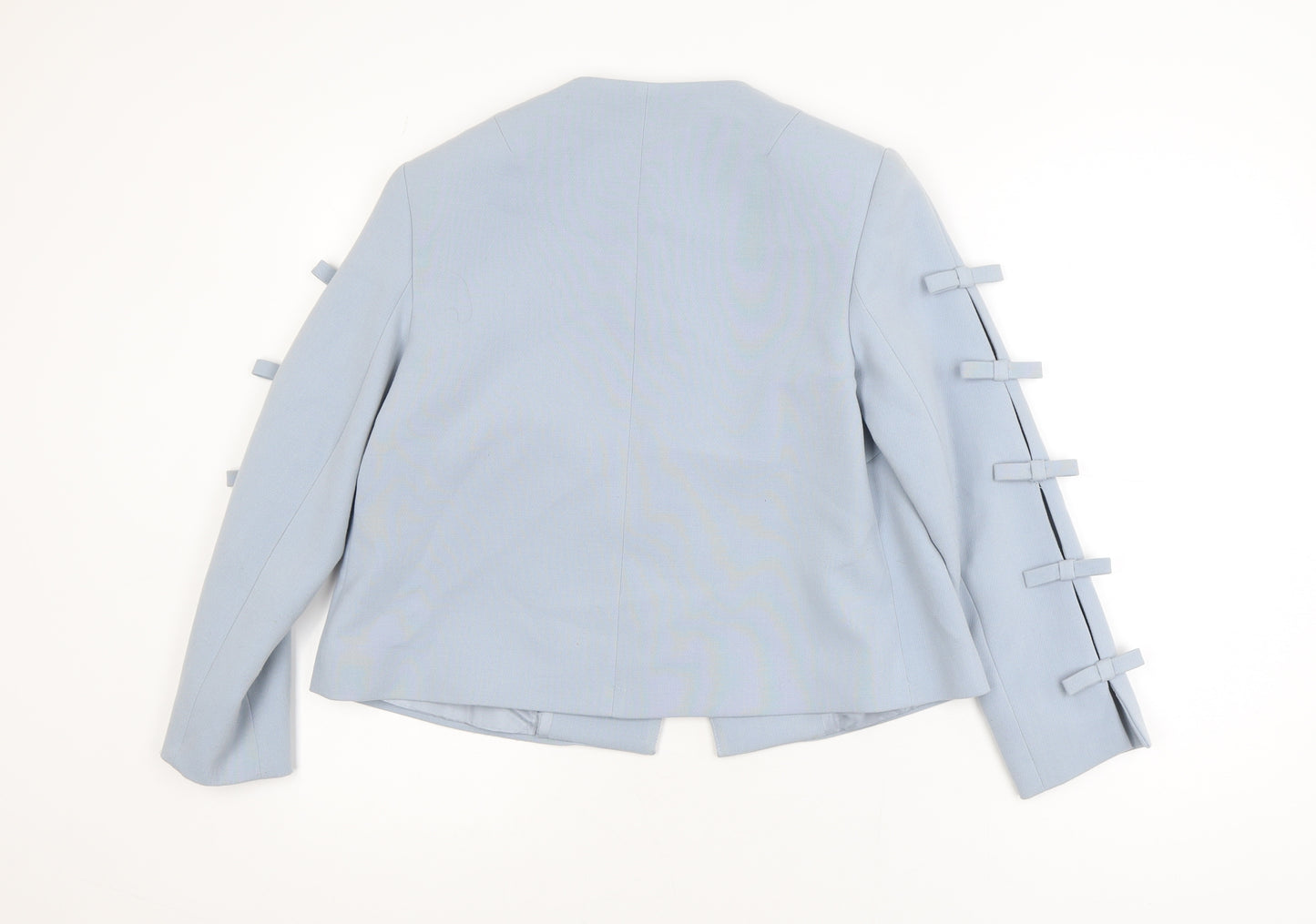 Badoo Women's Blue Size 12 Tailored Bow Detail Blazer Jacket
